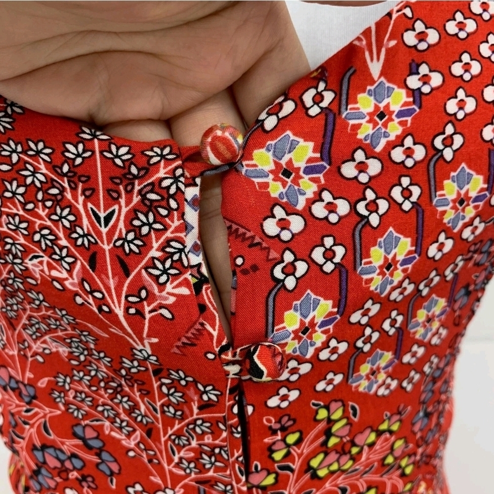 Anthropologie Abel The Label Lola Red Floral Maxi Dress Size Medium - Picture 5 of 6